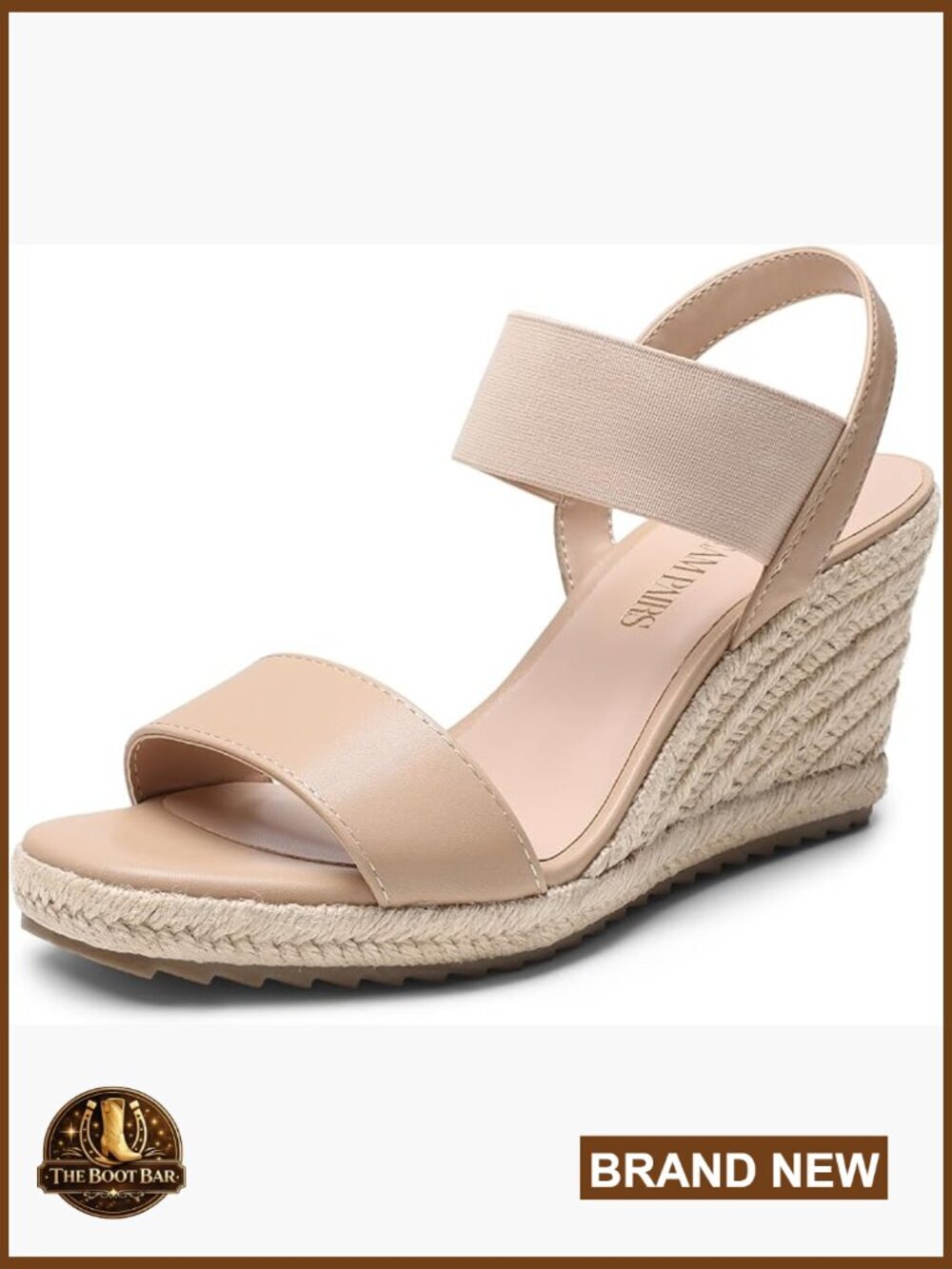 Open Toe Espadrilles Platform Wedges Sandals Slip On Elastic Ankle Strap